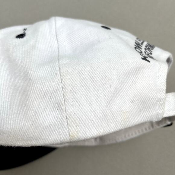 Vintage Tech Hat Cap Strapback White Britannica Encyclopedia Software Art 90s - Picture 8 of 8